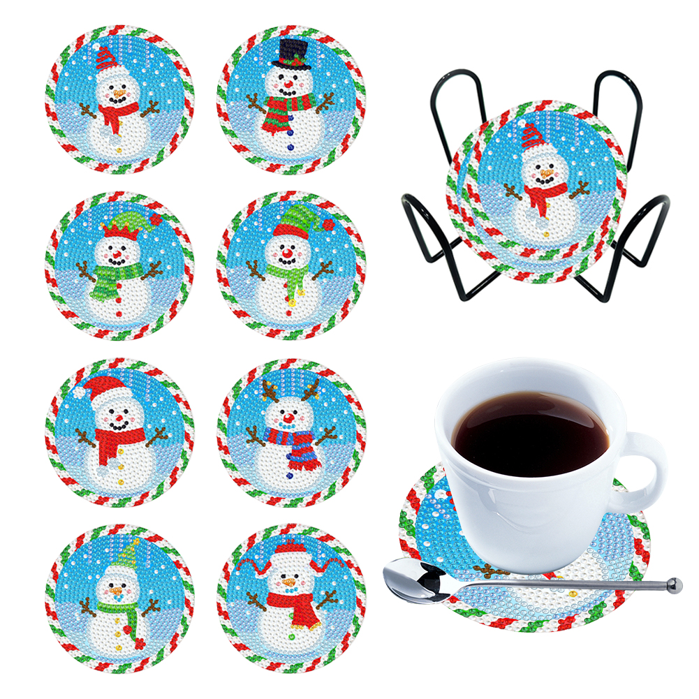 thumbnail image 1 of Kit de Pintura de Diamantes Wdftyju Posavasos Acrílicos Forma Especial Santa 8PCS, 1 of 8