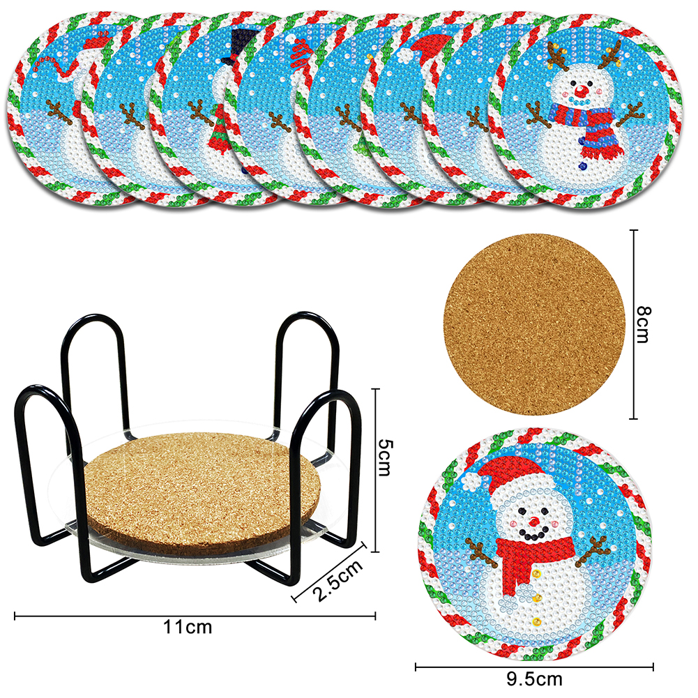 thumbnail image 2 of Kit de Pintura de Diamantes Wdftyju Posavasos Acrílicos Forma Especial Santa 8PCS, 2 of 8