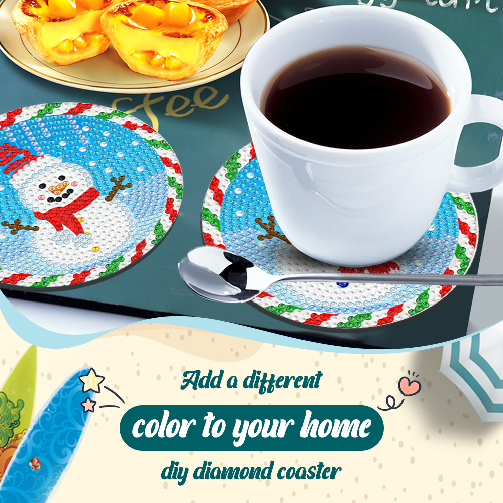 thumbnail image 4 of Kit de Pintura de Diamantes Wdftyju Posavasos Acrílicos Forma Especial Santa 8PCS, 4 of 8