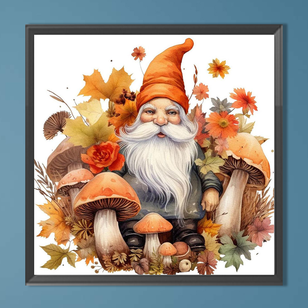 thumbnail image 3 of Pintura De Diamante 5D DIY Taladro Redondo Completo Kit De Gnomo De Seta De Otoño Decoración 40x40cm, 3 of 9