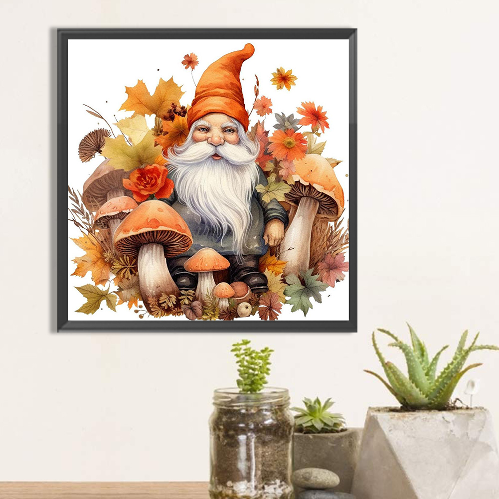 thumbnail image 4 of Pintura De Diamante 5D DIY Taladro Redondo Completo Kit De Gnomo De Seta De Otoño Decoración 40x40cm, 4 of 9