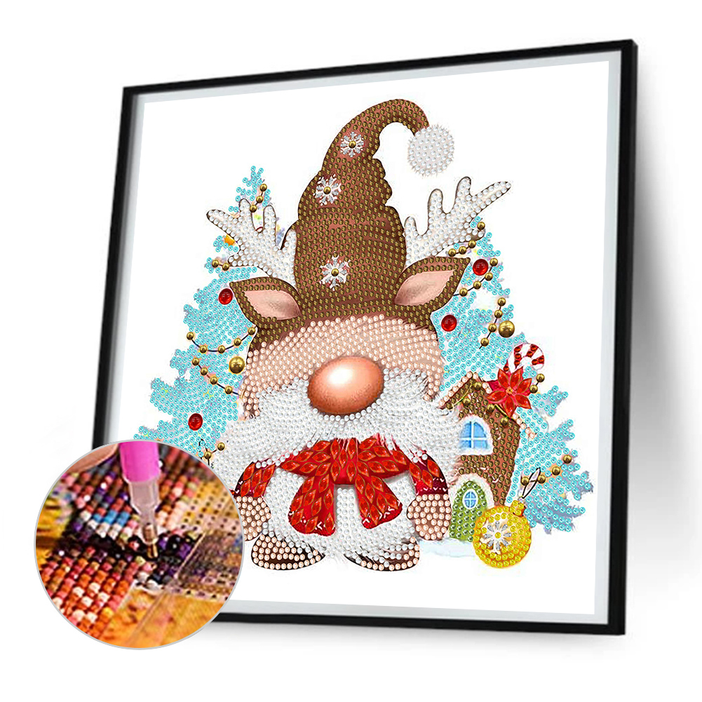 thumbnail image 5 of Pintura de diamante 5D DIY, taladro parcial con forma especial, Kit de gnomo de Navidad, decoración, 30x30cm, 5 of 9