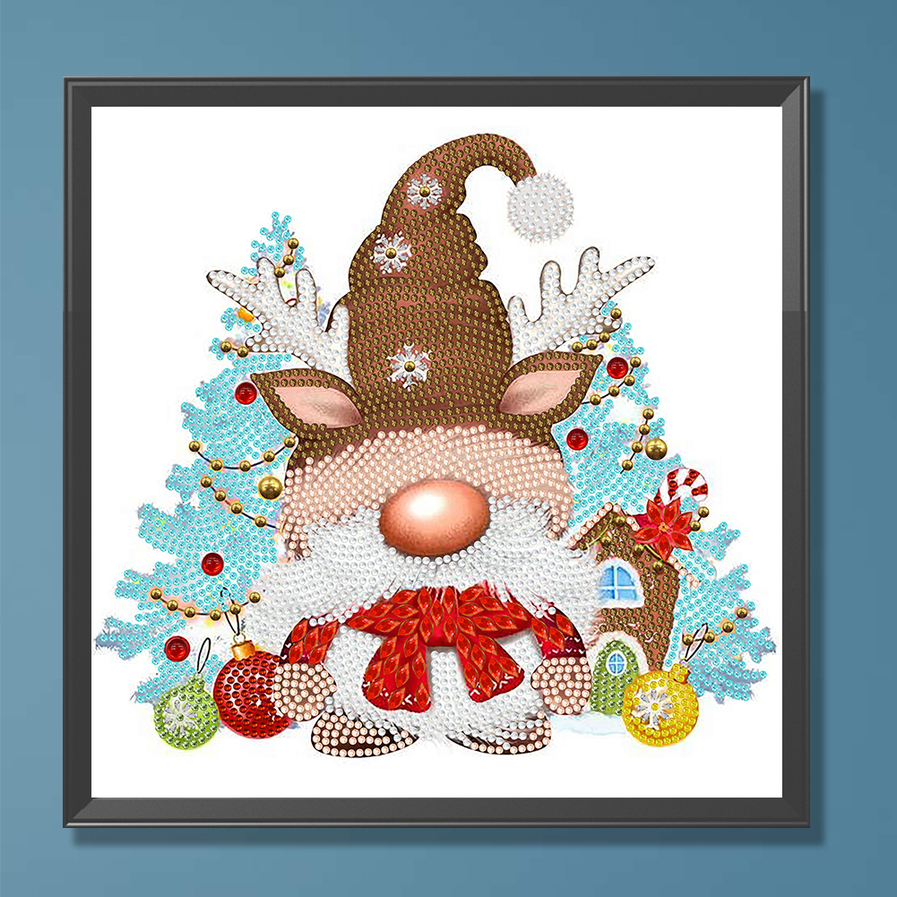 thumbnail image 3 of Pintura de diamante 5D DIY, taladro parcial con forma especial, Kit de gnomo de Navidad, decoración, 30x30cm, 3 of 9