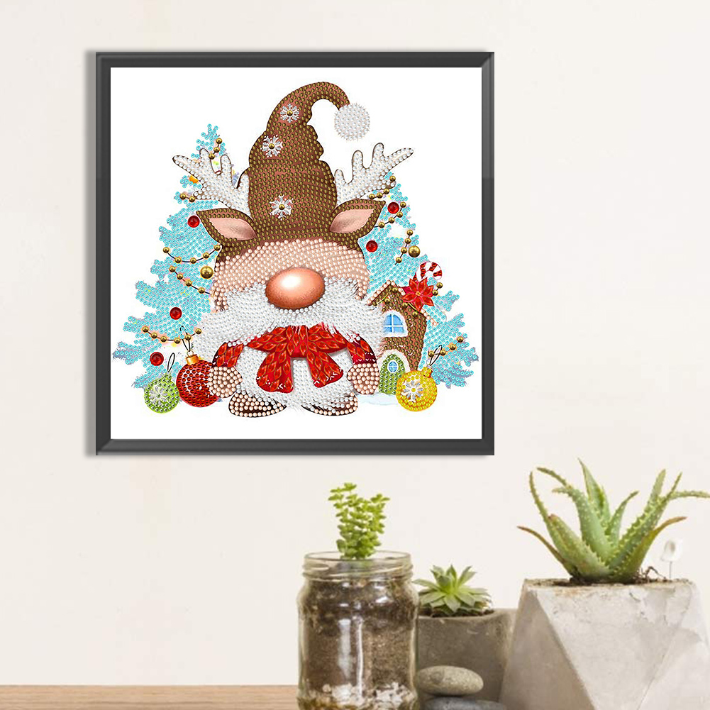 thumbnail image 4 of Pintura de diamante 5D DIY, taladro parcial con forma especial, Kit de gnomo de Navidad, decoración, 30x30cm, 4 of 9