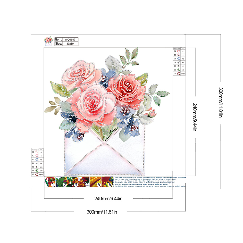 thumbnail image 2 of Pintura de diamante 5D DIY, Kit de sobres de taladro con forma especial parcial, decoración de 30x30cm, 2 of 9
