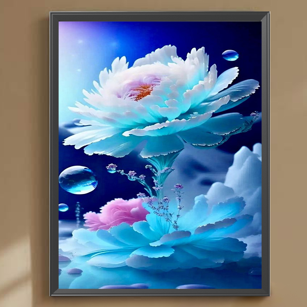thumbnail image 3 of Pintura de diamante 5D DIY, taladro redondo completo, Kit de loto de nieve, decoración del hogar, 30x40cm, 3 of 9