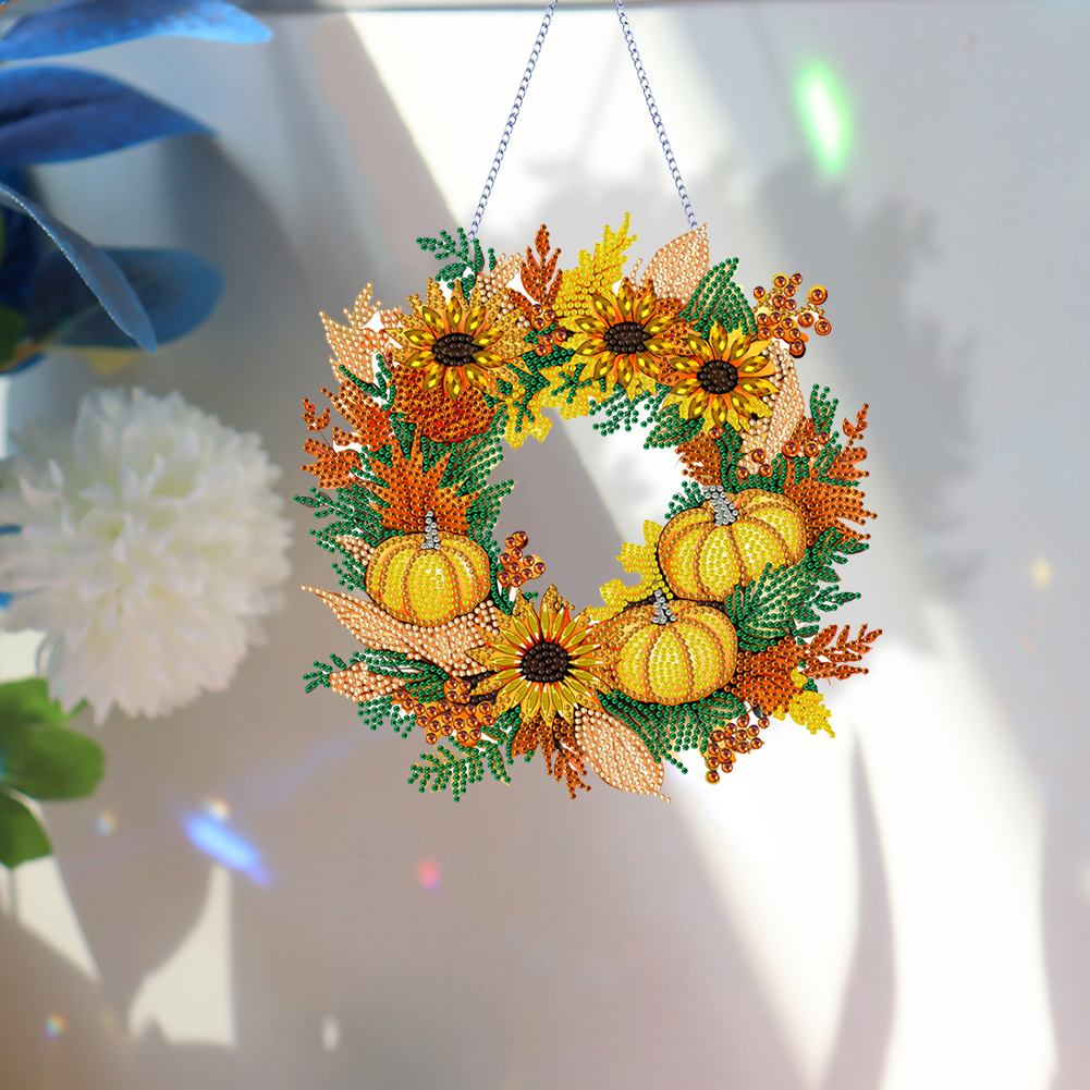 thumbnail image 4 of Corona de pintura de cristal con forma especial, Navidad, decoración para puerta y ventana del hogar, regalo, 4 of 9