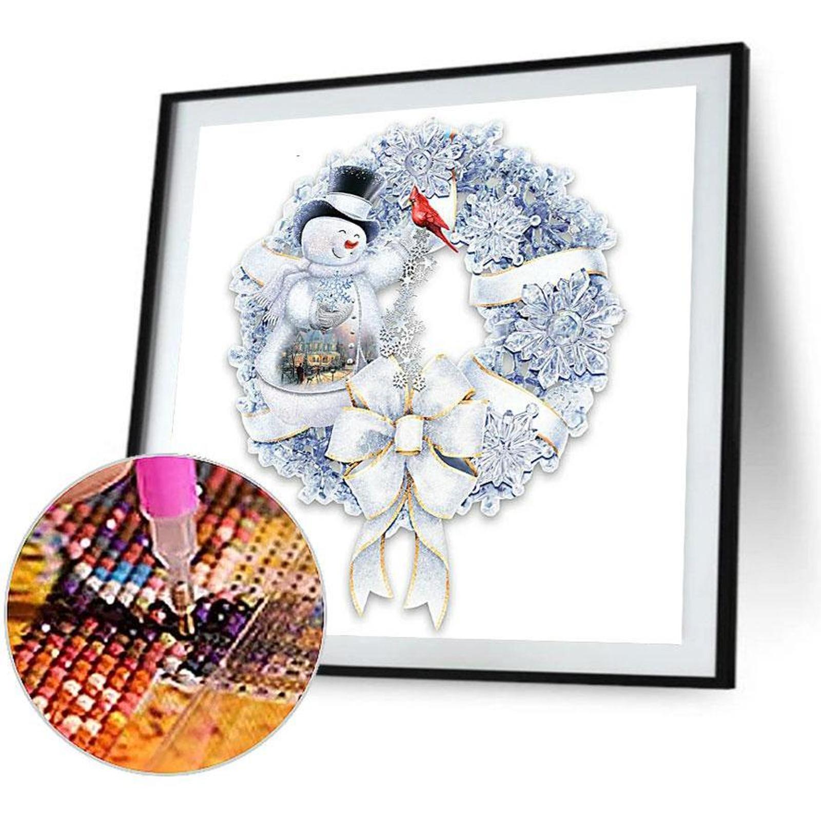 thumbnail image 3 of Diamond Drill Christmas Garland 5D Kits de pintura DIY Decoración redonda completa (DG212), 3 of 9