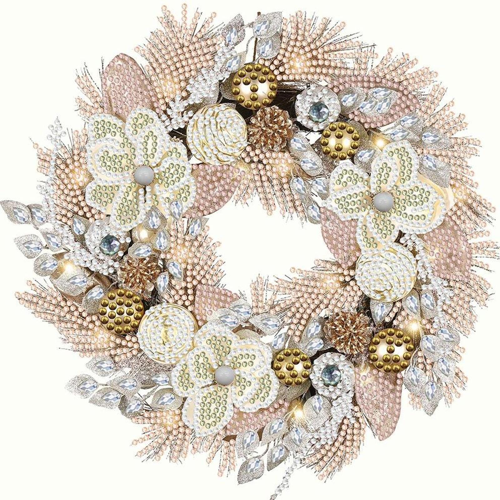 thumbnail image 4 of Diamond Drill Christmas Garland 5D Kits de pintura DIY Decoración redonda completa (DG212), 4 of 9