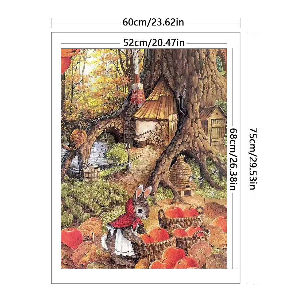 thumbnail image 2 of Hilo de algodón ecológico Wdftyju Bordado completo punto de cruz con conejito 11CT 60x75cm, 2 of 9
