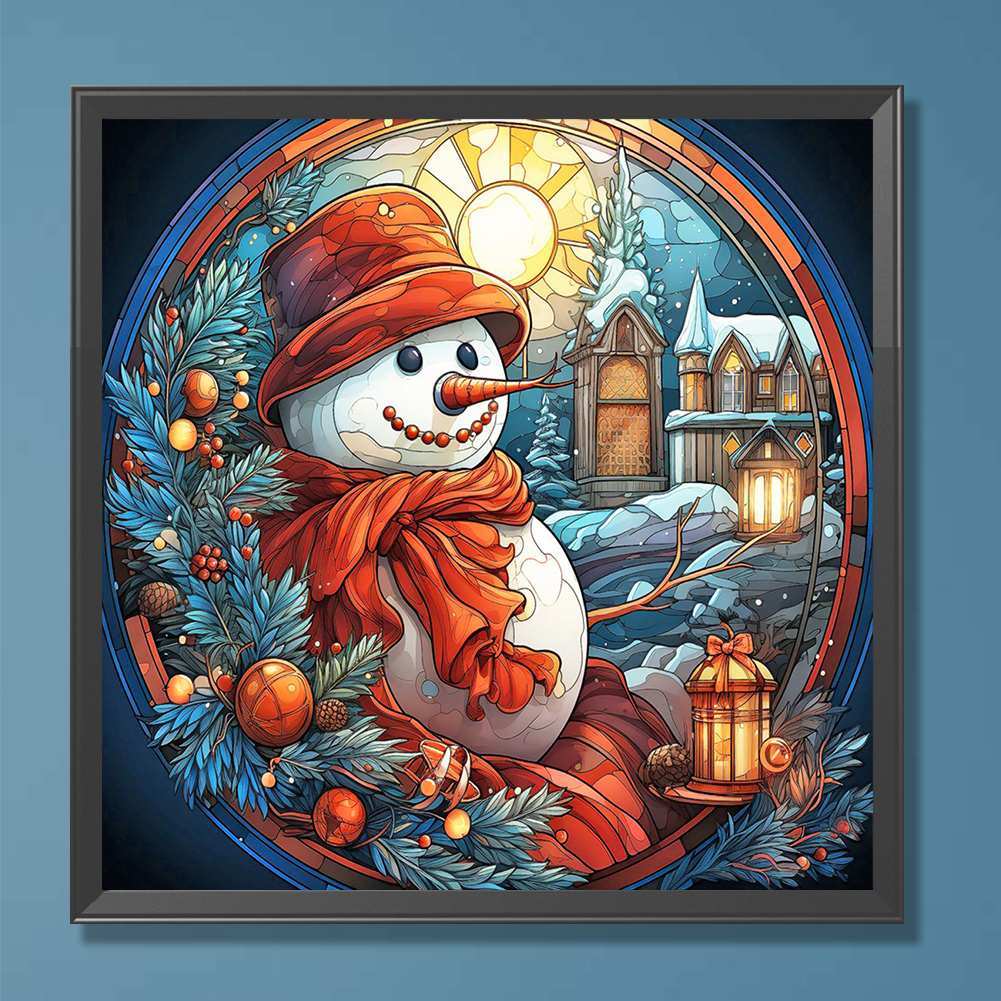 thumbnail image 3 of Pintura de diamante 5D DIY taladro redondo completo decoración de vidrieras navideñas 30x30cm, 3 of 9