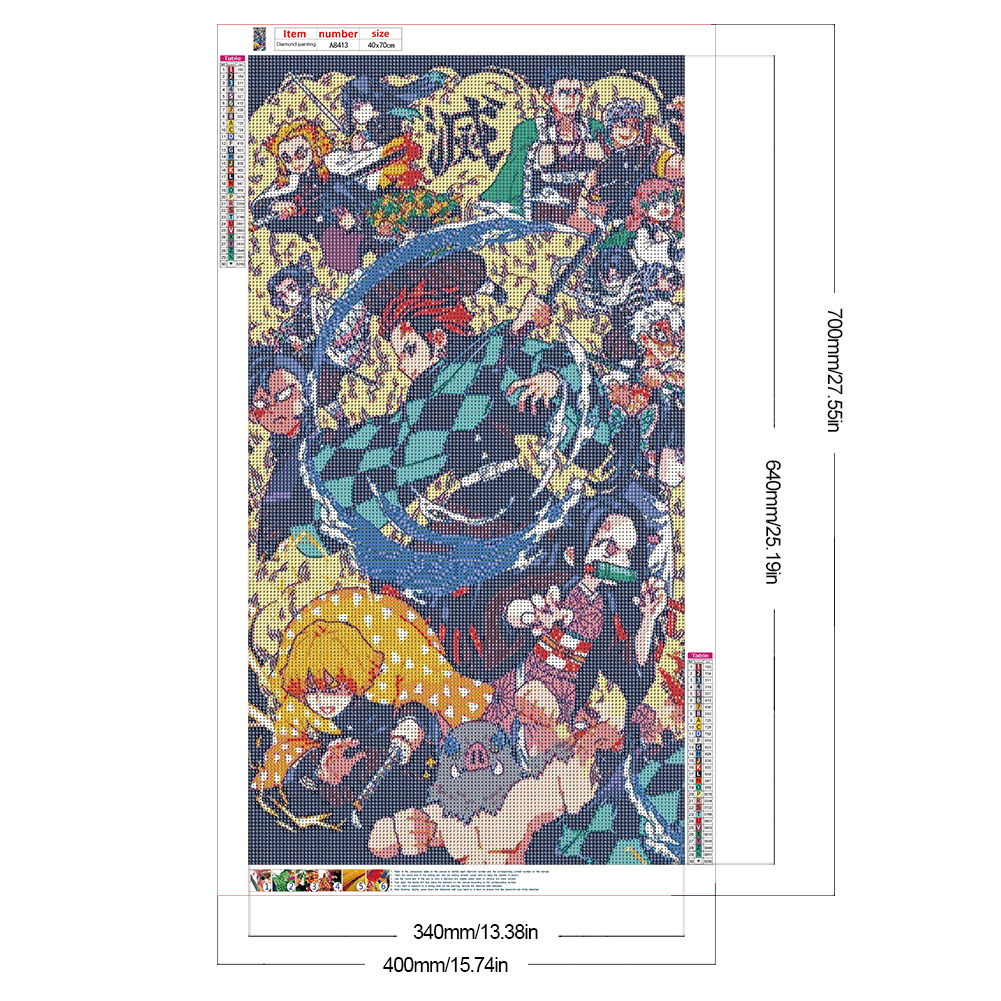thumbnail image 2 of Pintura de diamante 5D DIY taladro redondo completo La hoja de la muerte Kit decoración 40x70cm, 2 of 9