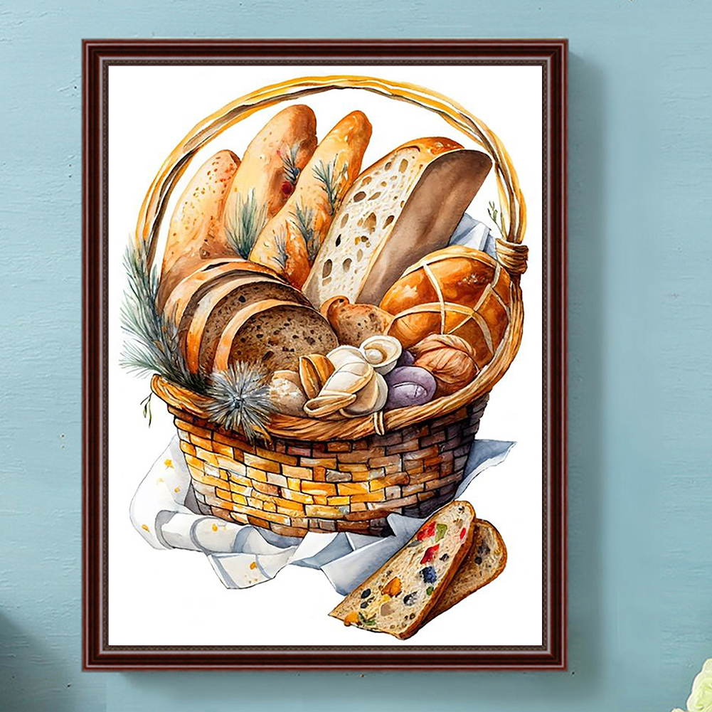 thumbnail image 3 of Pintura de diamante 5D DIY, kit de panes redondos completos, decoración del hogar, arte artesanal, 30x40cm, 3 of 9