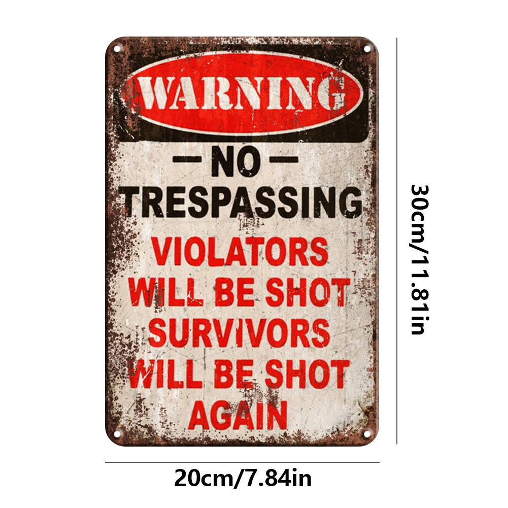 thumbnail image 2 of Placa de Metal Vintage de hierro, palabra de advertencia, pintura Rectangular, Arte de la pared Decor20x30cm, 2 of 9