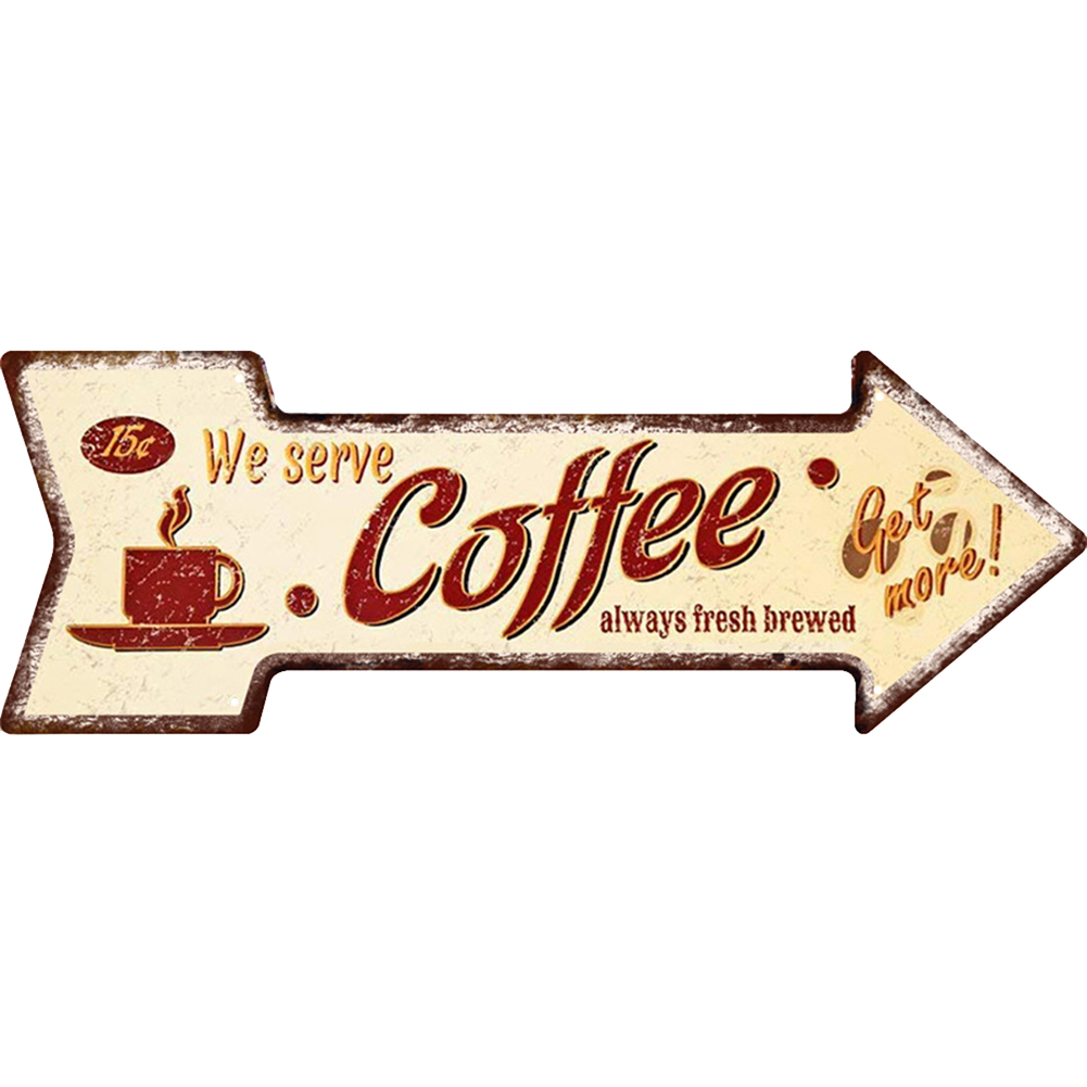 thumbnail image 2 of Placa de metal retro con forma de flecha, carteles de chapa, póster de hierro y café (JT01 (77)), 2 of 3