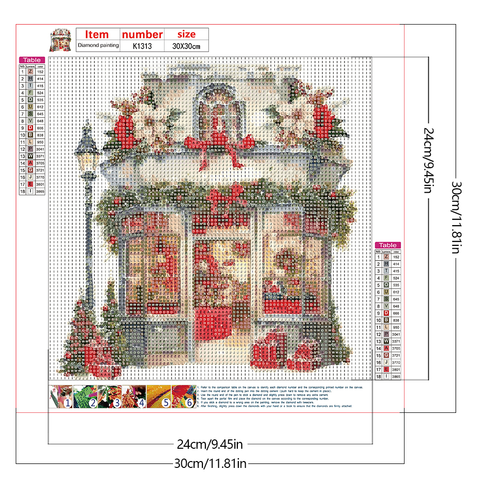 thumbnail image 2 of Pintura de diamante 5D DIY taladro redondo completo Navidad Candy House Kit decoración 30x30cm, 2 of 9
