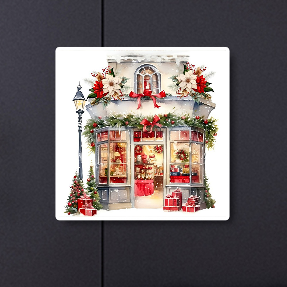 thumbnail image 4 of Pintura de diamante 5D DIY taladro redondo completo Navidad Candy House Kit decoración 30x30cm, 4 of 9