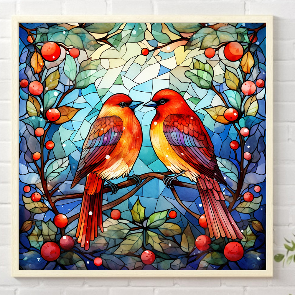 thumbnail image 3 of Pintura de diamante 5D DIY Wdftyju con cuentas cuadradas completas par de cardenales decoración del hogar 45x45cm, 3 of 9